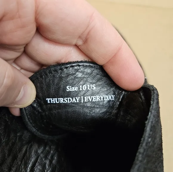 Thursday Boots Size 10 Matte Black Casual Chelsea Chukka Lace Up Shoes
