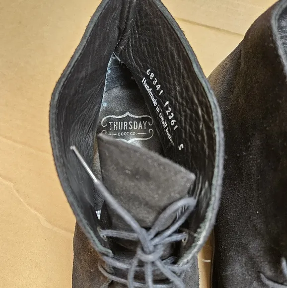 Thursday Boots Size 10 Matte Black Casual Chelsea Chukka Lace Up Shoes