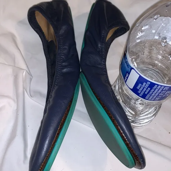 Tieks Women's Genuine Leather California Navy Blue Slip On Ballet Flats Shoes 8