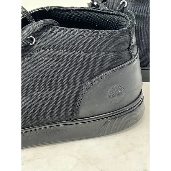 Tiimberland Newport Bay Chukka Boots Black Leather/Canvas Men's 11.5