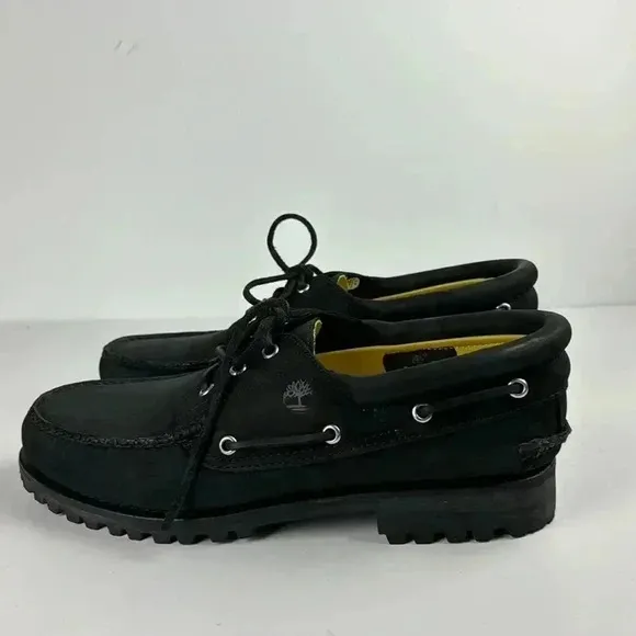 TIMBERLAKE BLACK SUEDE CHUNKY SOLE 3 EYELET TOP SIDER STYLE SZ 11 NWOT