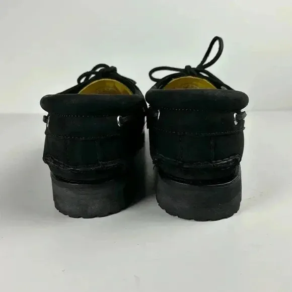 TIMBERLAKE BLACK SUEDE CHUNKY SOLE 3 EYELET TOP SIDER STYLE SZ 11 NWOT