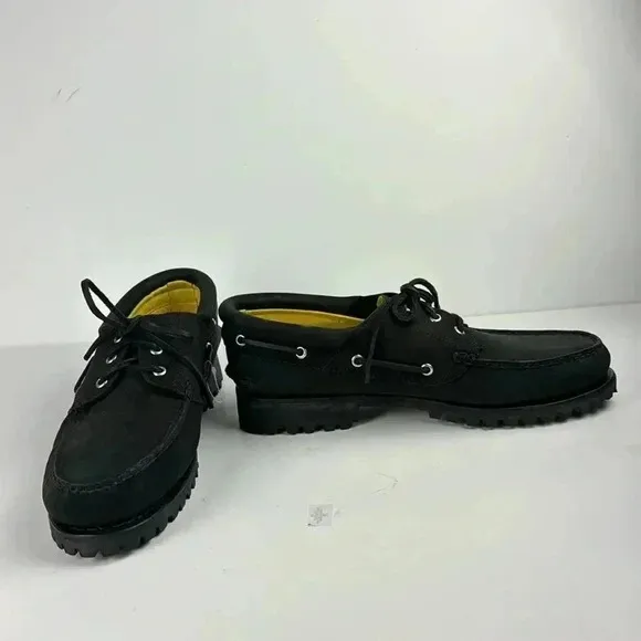 TIMBERLAKE BLACK SUEDE CHUNKY SOLE 3 EYELET TOP SIDER STYLE SZ 11 NWOT