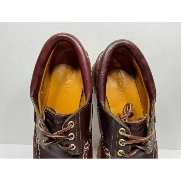 Timberland 3 Eye Classic Lug Oxblood Burgundy Boat Shoes 50009 Mens Size 8.5 M