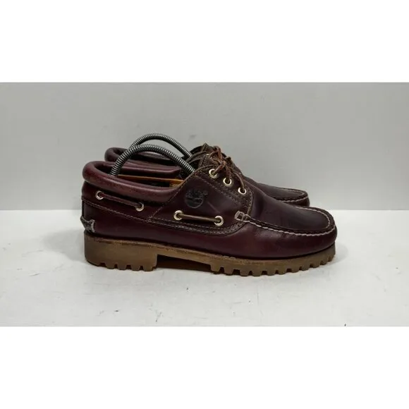 Timberland 3 Eye Classic Lug Oxblood Burgundy Boat Shoes 50009 Mens Size 8.5 M