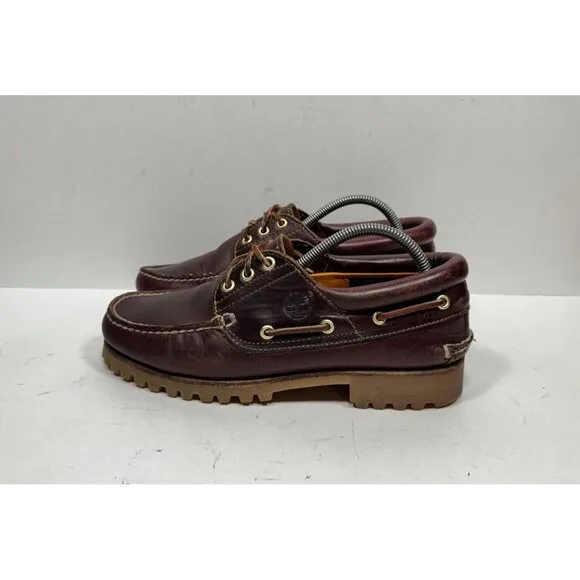 Timberland 3 Eye Classic Lug Oxblood Burgundy Boat Shoes 50009 Mens Size 8.5 M