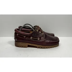 Timberland 3 Eye Classic Lug Oxblood Burgundy Boat Shoes 50009 Mens Size 8.5 M