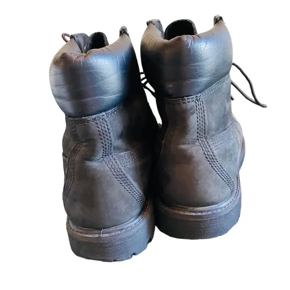 Timberland 6 Inch Premium Boots Womens Size 7 Black Leather Waterproof