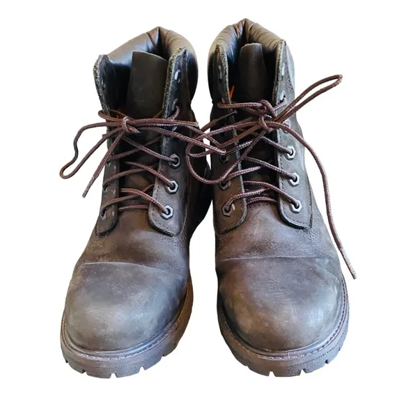 Timberland 6 Inch Premium Boots Womens Size 7 Black Leather Waterproof