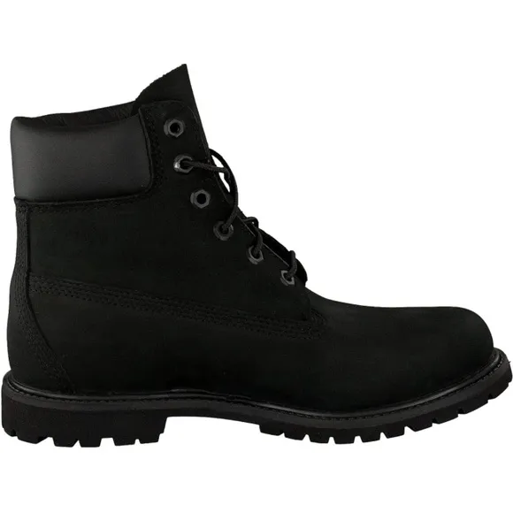 Timberland 6 Inch Premium Boots Womens Size 7 Black Leather Waterproof