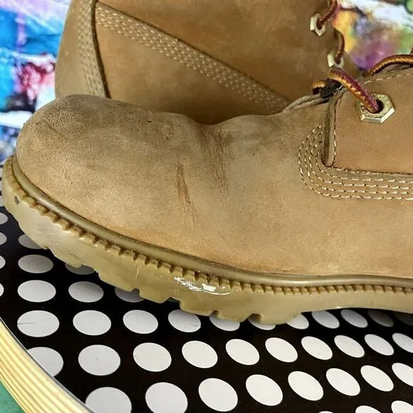 Timberland 6&quot; Wheat Nubuck Lace Up Boots Waterproof 10317 Size 8