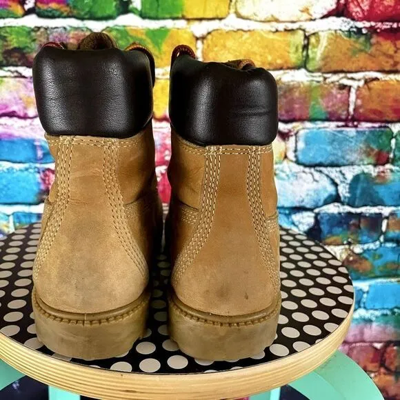 Timberland 6&quot; Wheat Nubuck Lace Up Boots Waterproof 10317 Size 8