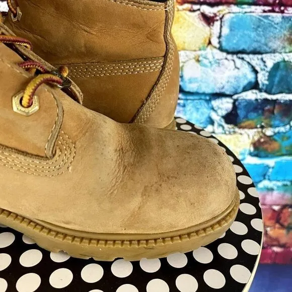 Timberland 6&quot; Wheat Nubuck Lace Up Boots Waterproof 10317 Size 8