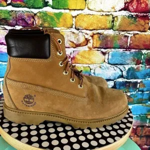 Timberland 6&quot; Wheat Nubuck Lace Up Boots Waterproof 10317 Size 8