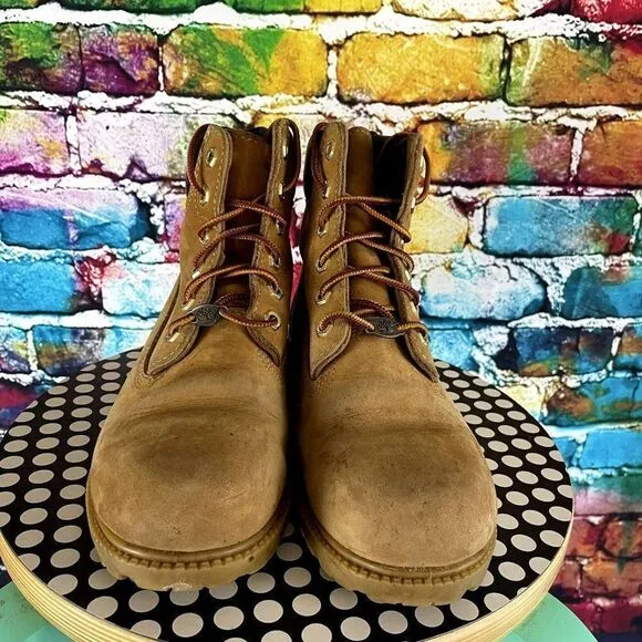Timberland 6&quot; Wheat Nubuck Lace Up Boots Waterproof 10317 Size 8