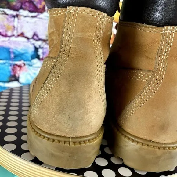 Timberland 6&quot; Wheat Nubuck Lace Up Boots Waterproof 10317 Size 8
