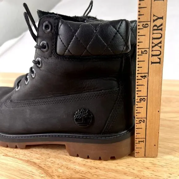 Timberland Boots Boys 6 Inch Premium Black Nubuck Primaloft 200 Grams