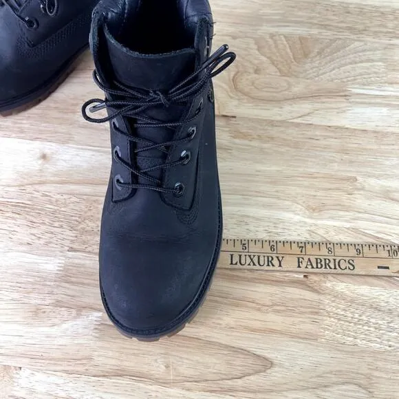 Timberland Boots Boys 6 Inch Premium Black Nubuck Primaloft 200 Grams