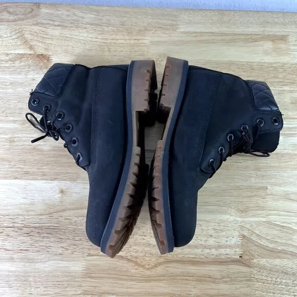 Timberland Boots Boys 6 Inch Premium Black Nubuck Primaloft 200 Grams