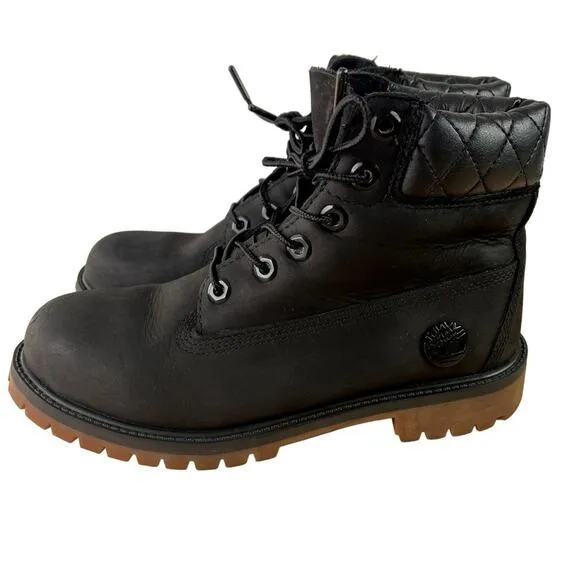 Timberland Boots Boys 6 Inch Premium Black Nubuck Primaloft 200 Grams