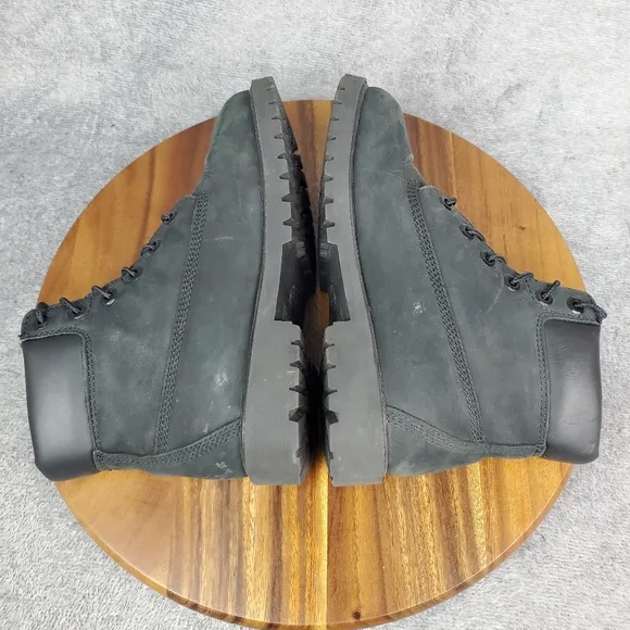 Timberland Boots Youth Boys 6 Black Nubuck Leather Waterproof Lace Up Ankle