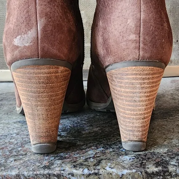 Timberland Brown Suede Waterproof Suede Tall Heeled Boots Size 9