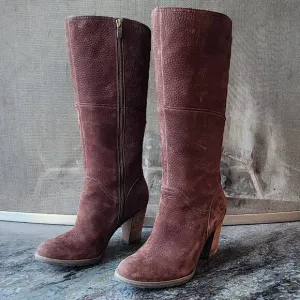 Timberland Brown Suede Waterproof Suede Tall Heeled Boots Size 9