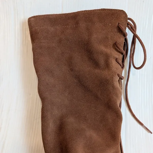 TIMBERLAND Brynlee Park Tall Slouch Boots Brown Suede Leather Knee-High Size 9