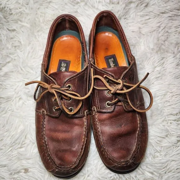 Timberland Classic Leather 3 Eye Lug Boat Shoes