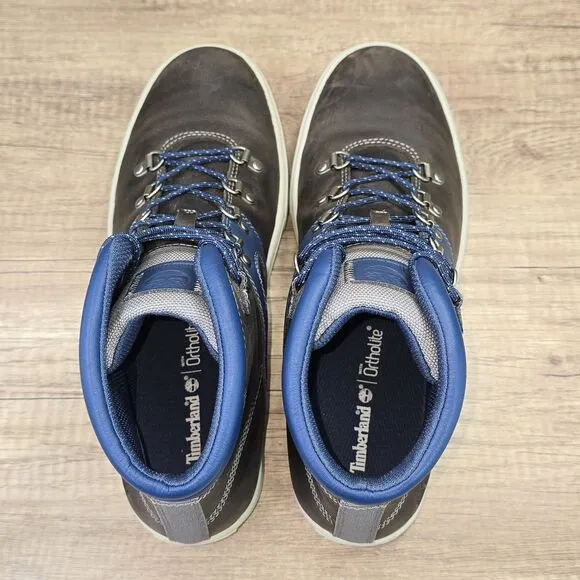 Timberland Dauset Cup Hiker Men's Size 10.5 Gray Blue Leather Boots (A1OJQ)
