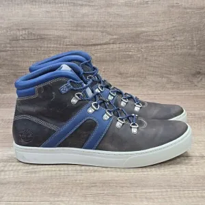 Timberland Dauset Cup Hiker Men's Size 10.5 Gray Blue Leather Boots (A1OJQ)