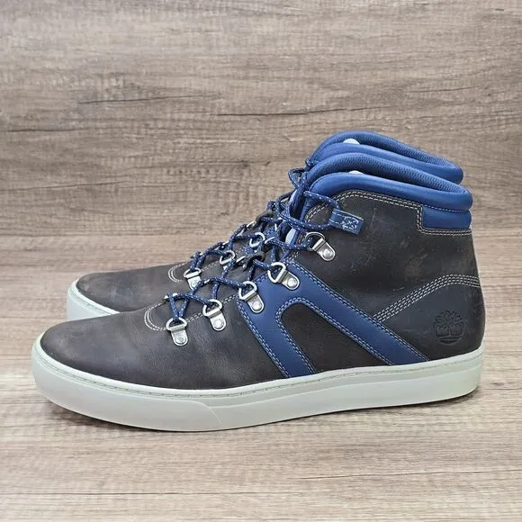 Timberland Dauset Cup Hiker Men's Size 10.5 Gray Blue Leather Boots (A1OJQ)