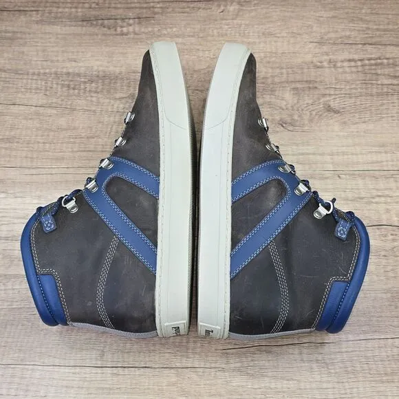 Timberland Dauset Cup Hiker Men's Size 10.5 Gray Blue Leather Boots (A1OJQ)