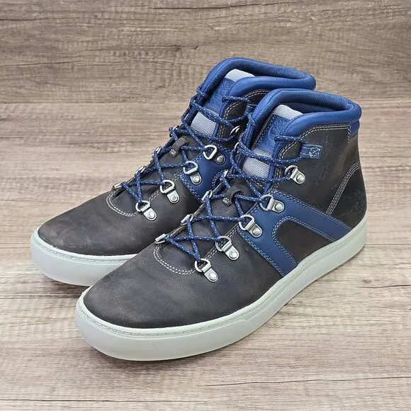 Timberland Dauset Cup Hiker Men's Size 10.5 Gray Blue Leather Boots (A1OJQ)
