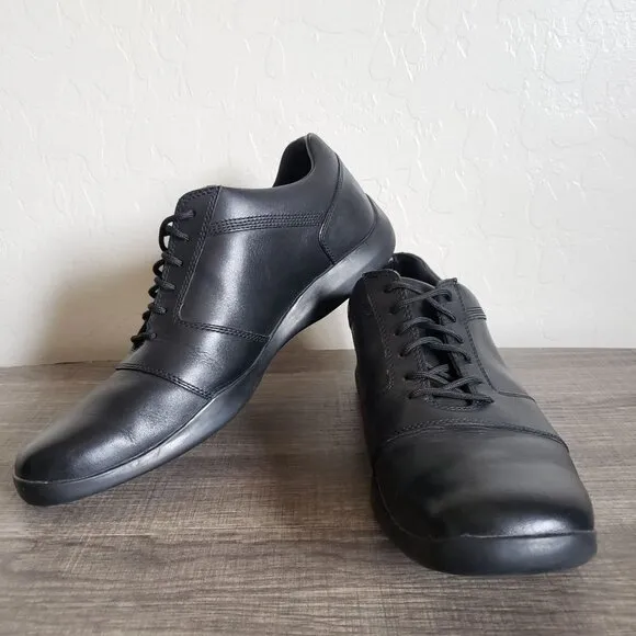 Timberland Genuine Leather Lace Up Oxford Dress Shoes Solid Black Size Men's 10