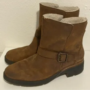 Timberland Gracelyn waterproof insulated moto boots genuine leather size 10 fall