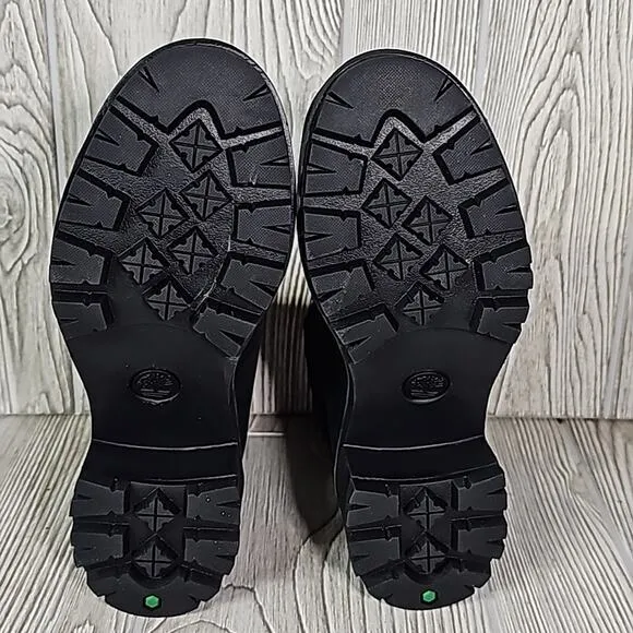 Timberland Kinsely Waterproof Mid Hiker Black Leather Boots Womens 6 NEW