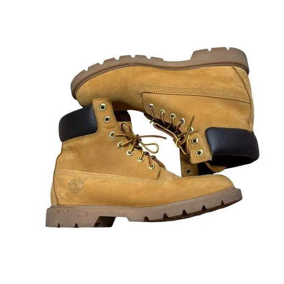 Timberland Leather 18094 Waterproof Padded Collar Boots Wheat Men’s Size 8.5M