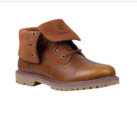 Timberland Premium waterproof leather Wine Roll Top work boots 7.5