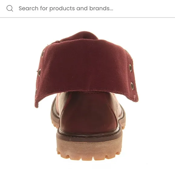 Timberland Premium waterproof leather Wine Roll Top work boots 7.5