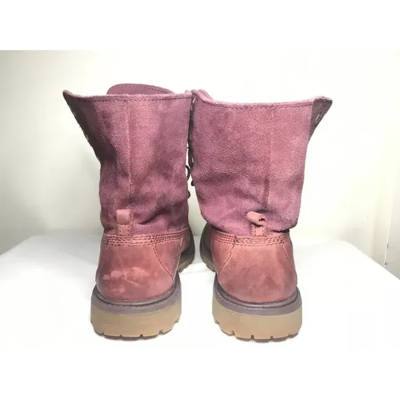 Timberland Premium waterproof leather Wine Roll Top work boots 7.5
