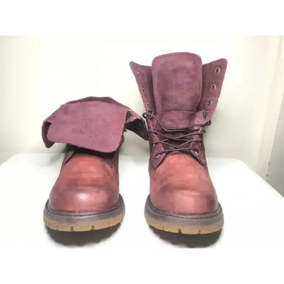 Timberland Premium waterproof leather Wine Roll Top work boots 7.5