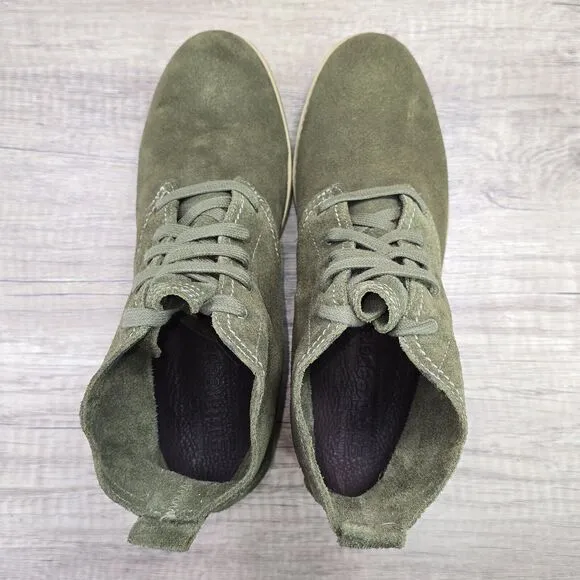 Timberland Shoreham Earthkeepers Women's Size 8.5 Olive Green Suede Boots NEW