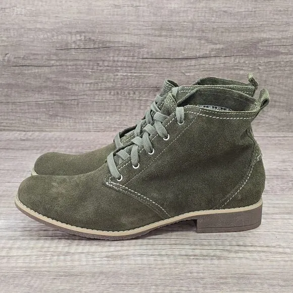 Timberland Shoreham Earthkeepers Women's Size 8.5 Olive Green Suede Boots NEW