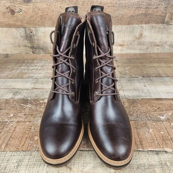 Timberland Sienna High Women's Size 9.5 Brown Leather Waterproof Lace Zip Boots