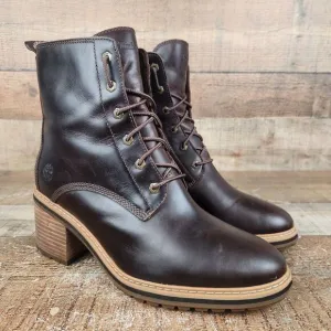 Timberland Sienna High Women's Size 9.5 Brown Leather Waterproof Lace Zip Boots