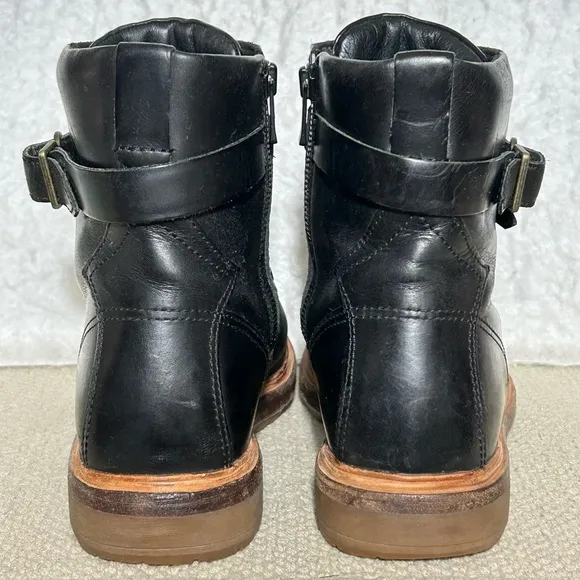 Timberland Womens Black Leather Riley Flair Hiker Lace/Buckle Boots Shoes SZ 8
