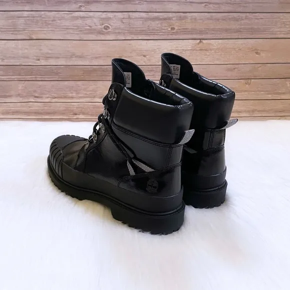 Timberland Women’s Heritage 6 Inch Rubber Toe Waterproof Black Boots