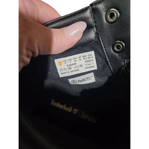 Timberland Womens Leather Heeled Boots Size 9 Black