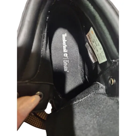 Timberland Womens Leather Heeled Boots Size 9 Black
